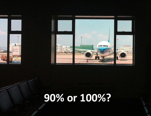 Would you get on a plane with a 90% chance of reaching your final destination?