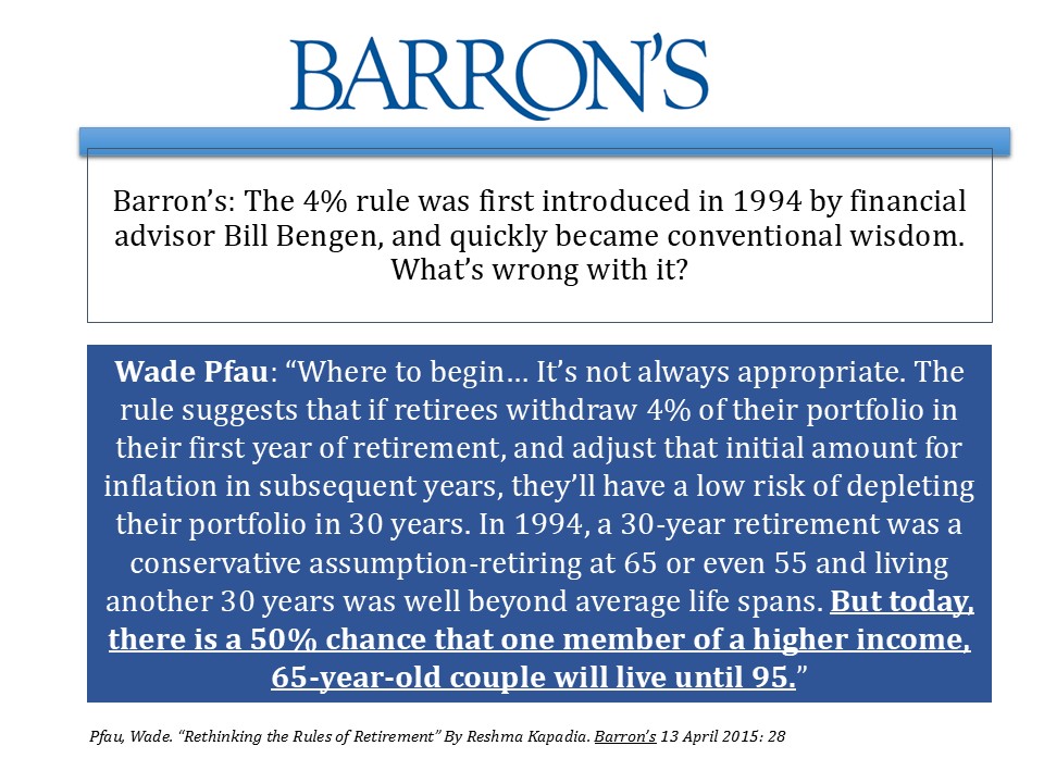 The safe withdrawal rate is a moving target.